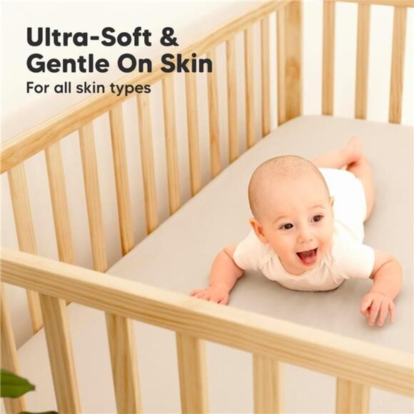 2-Pack Waterproof Baby Crib Sheets for Boys, Girls - 52x28 Viscose - Picture 5 of 14